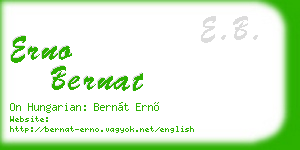 erno bernat business card